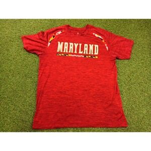 Covalent‎ Activewear Maryland Terrapins T Shirt Mens Small Red Raglan Sleeve